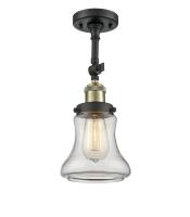 One Light Semi-Flush Mount by Innovations - Franklin Restoration Collection, Black Antique Brass Finish - 201F-BAB-G192