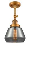 LED Semi-Flush Mount by Innovations - Franklin Restoration Collection, Brushed Brass Finish - 201F-BB-G173-LED