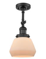 One Light Semi-Flush Mount by Innovations - Franklin Restoration Collection, Matte Black Finish - 201F-BK-G171