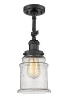One Light Semi-Flush Mount by Innovations - Franklin Restoration Collection, Matte Black Finish - 201F-BK-G184