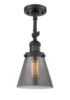 One Light Semi-Flush Mount by Innovations - Franklin Restoration Collection, Matte Black Finish - 201F-BK-G63