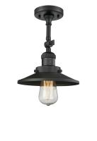 One Light Semi-Flush Mount by Innovations - Franklin Restoration Collection, Matte Black Finish - 201F-BK-M6