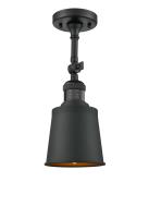One Light Semi-Flush Mount by Innovations - Franklin Restoration Collection, Matte Black Finish - 201F-BK-M9-BK
