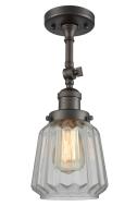 One Light Semi-Flush Mount by Innovations - Franklin Restoration Collection, Oil Rubbed Bronze Finish - 201F-OB-G142