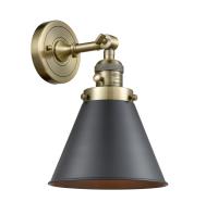 One Light Wall Sconce by Innovations - Franklin Restoration Collection, Antique Brass Finish - 203SW-AB-M13-BK