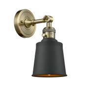 One Light Wall Sconce by Innovations - Franklin Restoration Collection, Antique Brass Finish - 203SW-AB-M9-BK