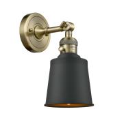 LED Wall Sconce by Innovations - Franklin Restoration Collection, Antique Brass Finish - 203SW-AB-M9-BK-LED