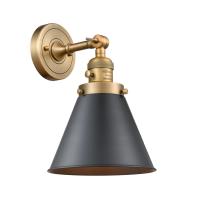 One Light Wall Sconce by Innovations - Franklin Restoration Collection, Brushed Brass Finish - 203SW-BB-M13-BK