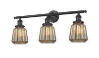 Three Light Bath Vanity by Innovations - Franklin Restoration Collection, Matte Black Finish - 205-BK-G146