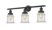 Three Light Bath Vanity by Innovations - Franklin Restoration Collection, Matte Black Finish - 205-BK-G184