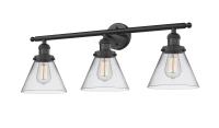 Three Light Bath Vanity by Innovations - Franklin Restoration Collection, Matte Black Finish - 205-BK-G42