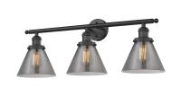 Three Light Bath Vanity by Innovations - Franklin Restoration Collection, Matte Black Finish - 205-BK-G43