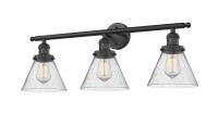 Three Light Bath Vanity by Innovations - Franklin Restoration Collection, Matte Black Finish - 205-BK-G44