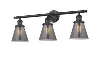 Three Light Bath Vanity by Innovations - Franklin Restoration Collection, Matte Black Finish - 205-BK-G63
