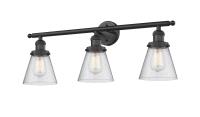 Three Light Bath Vanity by Innovations - Franklin Restoration Collection, Matte Black Finish - 205-BK-G64