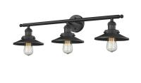 Three Light Bath Vanity by Innovations - Franklin Restoration Collection, Matte Black Finish - 205-BK-M6