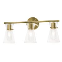 Three Light Vanity by AFX Lighting - Amanda Collection, Satin Brass Finish - AMDV2210MBSB