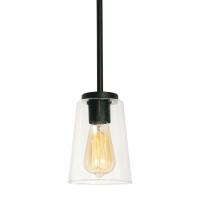 One Light Pendant by AFX Lighting - Joanna Collection, Textured Black Finish - JNNP05MBBK