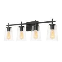 Four Light Vanity by AFX Lighting - Joanna Collection, Black Finish - JNNV3309MBBK