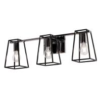 Three Light Vanity by AFX Lighting - Lynn Collection, Black and Polished Chrome Finish - LYNV2407MBBKPC