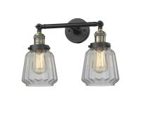 Two Light Bath Vanity by Innovations - Franklin Restoration Collection, Black Antique Brass Finish - 208-BAB-G142