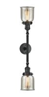 Two Light Bath Vanity by Innovations - Franklin Restoration Collection, Matte Black Finish - 208-BK-G58