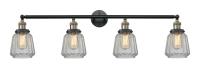 Four Light Bath Vanity by Innovations - Franklin Restoration Collection, Black Antique Brass Finish - 215-BAB-G142