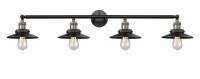 Four Light Bath Vanity by Innovations - Franklin Restoration Collection, Black Antique Brass Finish - 215-BAB-M6