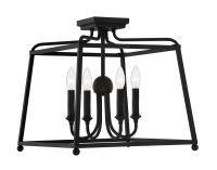 Four Light Semi Flush Mount by Crystorama - Sylvan Collection, Black Forged Finish - 2243-BF_NOSHADE