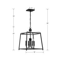 Four Light Chandelier by Crystorama - Sylvan Collection, Black Forged Finish - 2245-BF_NOSHADE