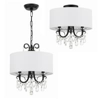Three Light Mini Chandelier by Crystorama - Othello Collection, Matte Black Finish - 6623-MK-CL-MWP