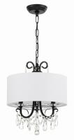 Three Light Mini Chandelier by Crystorama - Othello Collection, Matte Black Finish - 6623-MK-CL-MWP