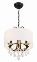 Three Light Mini Chandelier by Crystorama - Othello Collection, Matte Black Finish - 6623-MK-CL-MWP