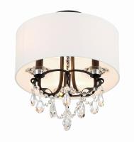Three Light Semi Flush Mount by Crystorama - Othello Collection, Matte Black Finish - 6623-MK-CL-MWP_CEILING