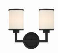 Two Light Wall Sconce by Crystorama - Bryant Collection, Black Forged Finish - BRY-8002-BF