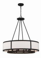 Eight Light Chandelier by Crystorama - Bryant Collection, Black Forged Finish - BRY-8008-BF