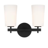 Two Light Wall Sconce by Crystorama - Colton Collection, Black Finish - COL-102-BK