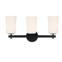 Three Light Wall Sconce by Crystorama - Colton Collection, Black Finish - COL-103-BK