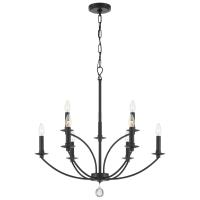 Nine Light Chandelier by Crystorama - Mila Collection, Black Finish - MIL-8009-BK