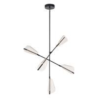 LED Chandelier by Kuzco Lighting - Mulberry Collection, Black/Light Guide Finish - CH62737-BK/LG