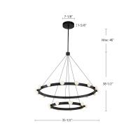 LED Chandelier by Kuzco Lighting - Rezz Collection, Black Finish - CH63436-BK