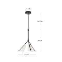 LED Pendant by Kuzco Lighting - Mulberry Collection, Black/Light Guide Finish - PD62622-BK/LG