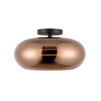 LED Semi-Flush Mount by Kuzco Lighting - Trinity Collection, Black/Copper Finish - SF62014-BK/CP