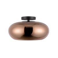 LED Semi-Flush Mount by Kuzco Lighting - Trinity Collection, Black/Copper Finish - SF62014-BK/CP