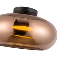 LED Semi-Flush Mount by Kuzco Lighting - Trinity Collection, Black/Copper Finish - SF62014-BK/CP
