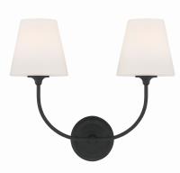 Two Light Wall Sconce by Crystorama - Sylvan Collection, Black Forged Finish - 2442-OP-BF