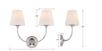 Two Light Wall Sconce by Crystorama - Sylvan Collection, Polished Chrome Finish - 2442-OP-CH
