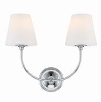 Two Light Wall Sconce by Crystorama - Sylvan Collection, Polished Chrome Finish - 2442-OP-CH