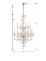 15 Light Chandelier by Crystorama - Traditional Crystal Collection, Polished Brass Finish - 1155-PB-CL-MWP