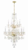 15 Light Chandelier by Crystorama - Traditional Crystal Collection, Polished Brass Finish - 1155-PB-CL-MWP